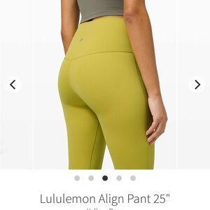 lululemon athletica Align Leggings in Chartreuse with High-Rise Waist